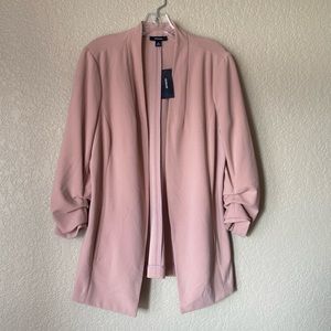 NWT - Alfani Open Long Blazer with Ruched Sleeves - Pink, Women’s size M